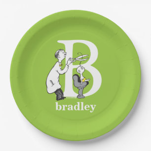 Dr. Seuss's ABC: Letter B - White Add Your Name Paper Plate