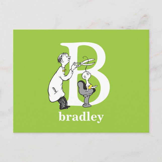 Dr. Seuss's ABC: Letter B - White | Add Your Name Postcard (Front)