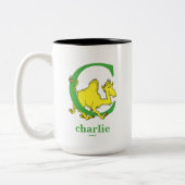 Dr. Seuss's ABC: Letter C - Green | Add Your Name Two-Tone Coffee Mug (Left)