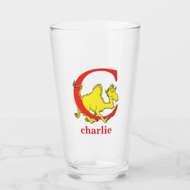 Dr. Seuss's ABC: Letter C - Red | Add Your Name Glass (Front)