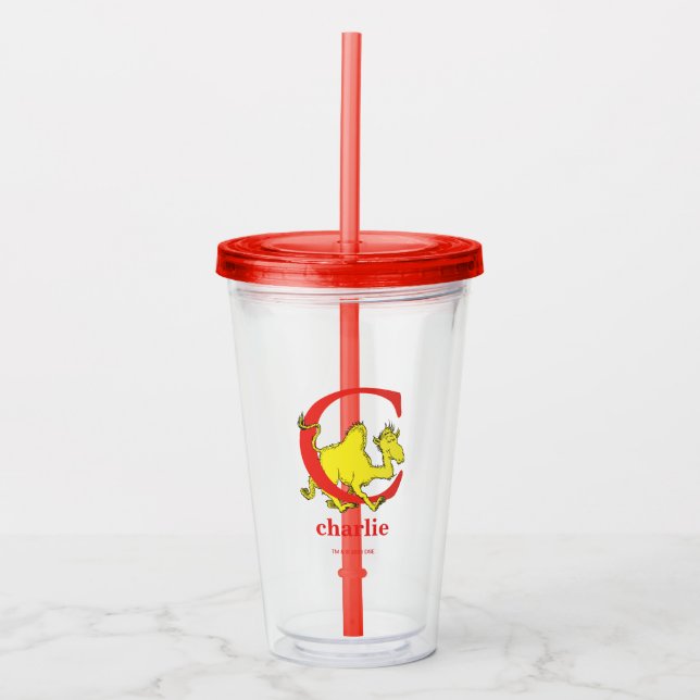 Dr. Seuss's ABC: Letter C - White | Add Your Name Acrylic Tumbler (Front)