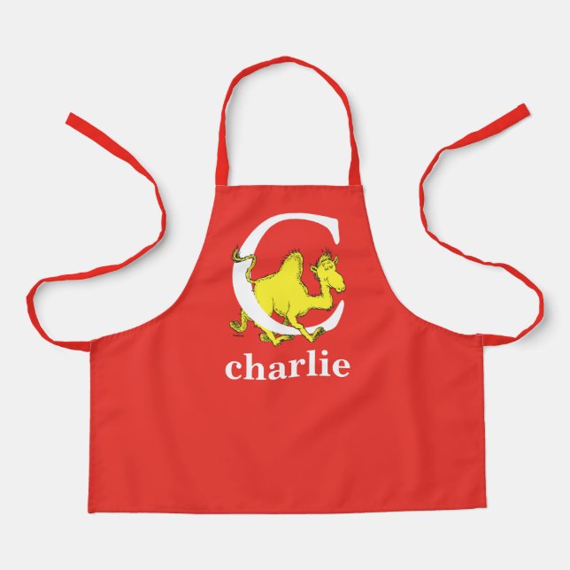 Dr. Seuss's ABC: Letter C - White | Add Your Name Apron (Front)