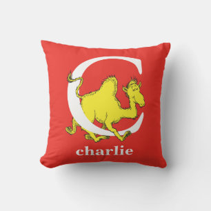 Dr. Seuss's ABC: Letter C - White   Add Your Name Cushion