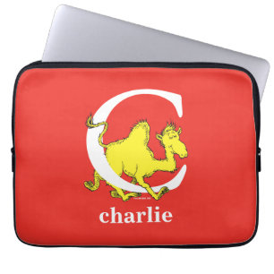 Dr. Seuss's ABC: Letter C - White Add Your Name Laptop Sleeve