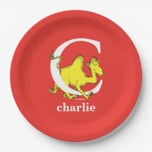 Dr. Seuss's ABC: Letter C - White Add Your Name Paper Plate
