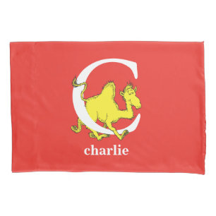 Dr. Seuss's ABC: Letter C - White   Add Your Name Pillowcase
