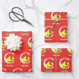 Dr. Seuss's ABC: Letter C - White   Add Your Name Wrapping Paper Sheet