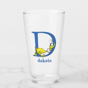 Dr. Seuss's ABC: Letter D - Blue Add Your Name Glass