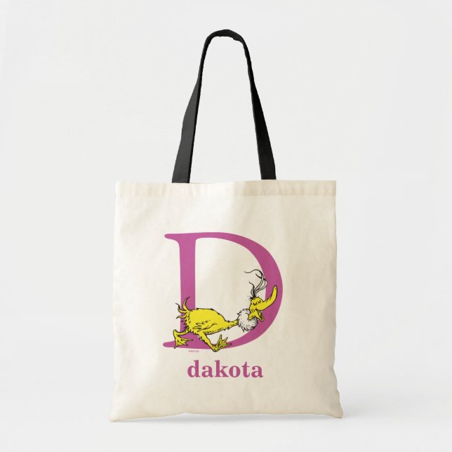 Dr. Seuss's ABC: Letter D - Purple | Add Your Name Tote Bag (Front)