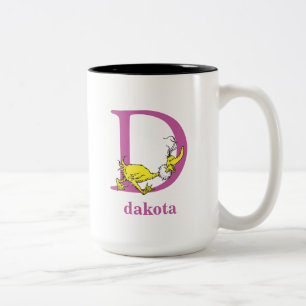 Dr. Seuss's ABC: Letter D - Purple   Add Your Name Two-Tone Coffee Mug