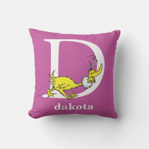 Dr. Seuss's ABC: Letter D - White   Add Your Name Cushion