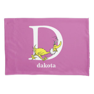 Dr. Seuss's ABC: Letter D - White   Add Your Name Pillowcase