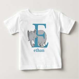 Dr. Seuss's ABC: Letter E - Blue   Add Your Name Baby T-Shirt