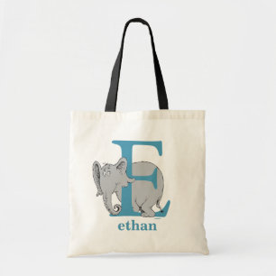 Dr. Seuss's ABC: Letter E - Blue   Add Your Name Tote Bag