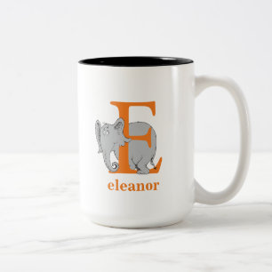 Dr. Seuss's ABC: Letter E - Orange Add Your Name Two-Tone Coffee Mug