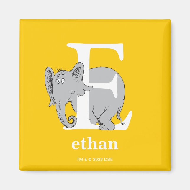 Dr. Seuss's ABC: Letter E - White | Add Your Name Magnet (Front)