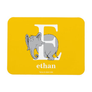 Dr. Seuss's ABC: Letter E - White   Add Your Name Magnet