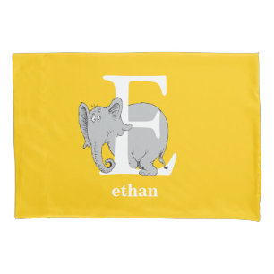 Dr. Seuss's ABC: Letter E - White   Add Your Name Pillowcase
