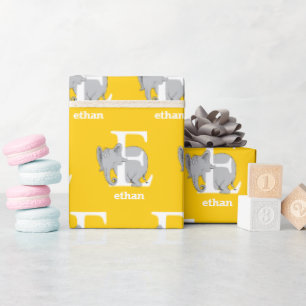 Dr. Seuss's ABC: Letter E - White   Add Your Name Wrapping Paper