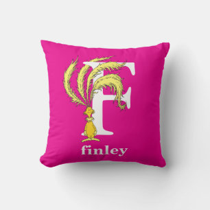 Dr. Seuss's ABC: Letter F - White   Add Your Name Cushion