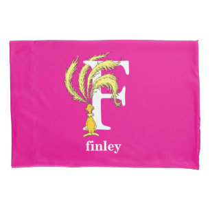 Dr. Seuss's ABC: Letter F - White   Add Your Name Pillowcase