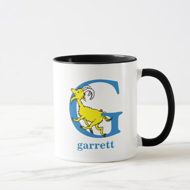 Dr. Seuss's ABC: Letter G - Blue | Add Your Name Mug (Right)