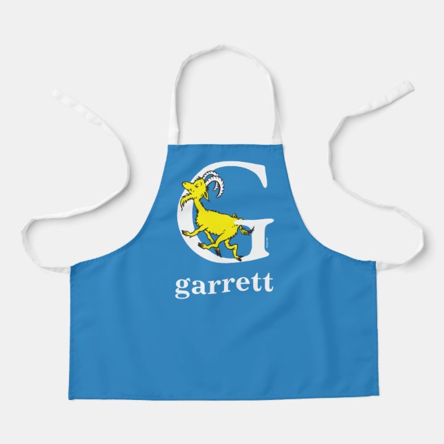 Dr. Seuss's ABC: Letter G - White | Add Your Name Apron (Front)