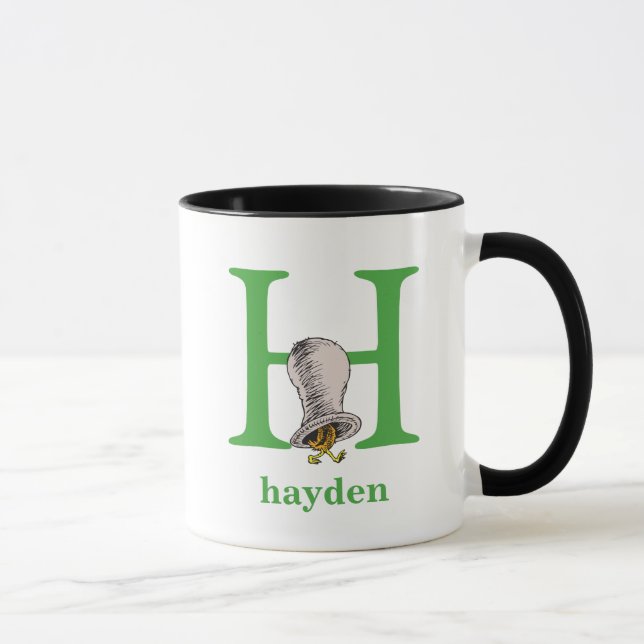 Dr. Seuss's ABC: Letter H - Green | Add Your Name Mug (Right)