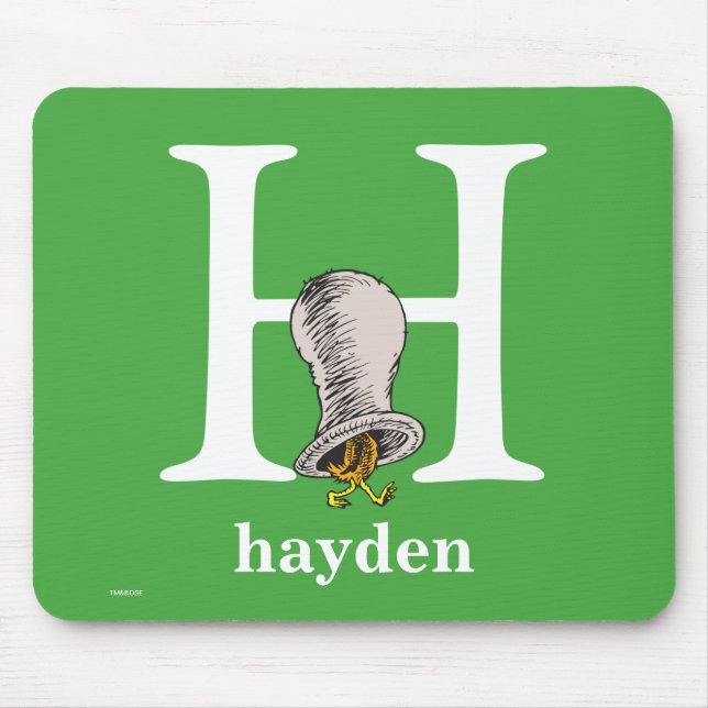 Dr. Seuss's ABC: Letter H - White | Add Your Name Mouse Mat (Front)