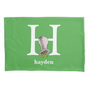 Dr. Seuss's ABC: Letter H - White   Add Your Name Pillowcase