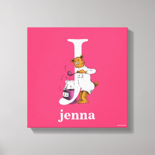 Dr. Seuss's ABC: Letter J - White Add Your Name Canvas Print