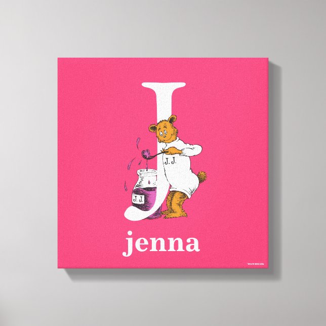 Dr. Seuss's ABC: Letter J - White | Add Your Name Canvas Print (Front)