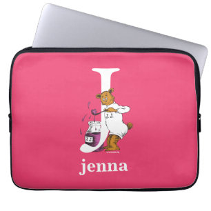 Dr. Seuss's ABC: Letter J - White Add Your Name Laptop Sleeve