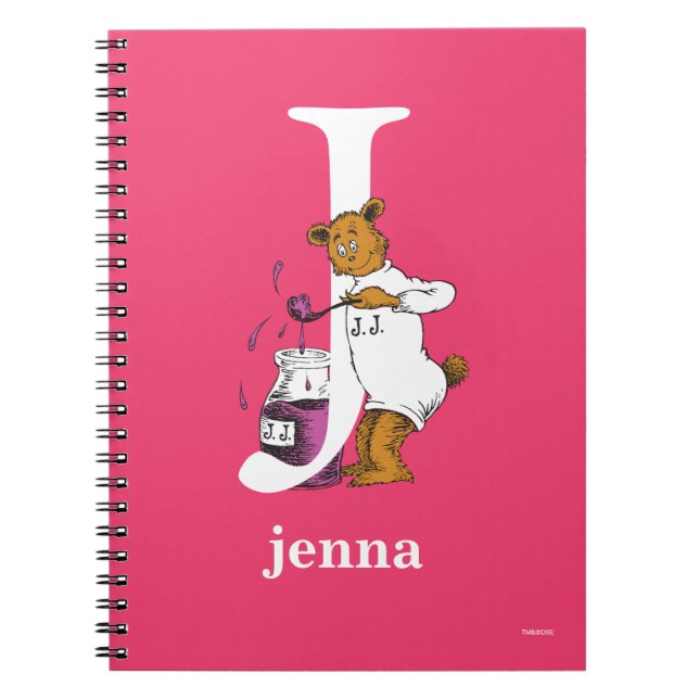 Dr. Seuss's ABC: Letter J - White | Add Your Name Notebook (Front)