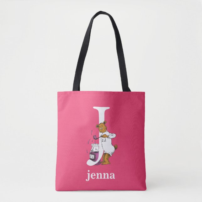 Dr. Seuss's ABC: Letter J - White | Add Your Name Tote Bag (Front)