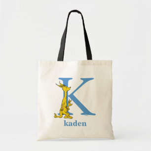 Dr. Seuss's ABC: Letter K - Blue Add Your Name Tote Bag