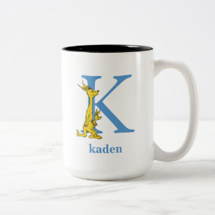 Dr. Seuss's ABC: Letter K - Blue   Add Your Name Two-Tone Coffee Mug