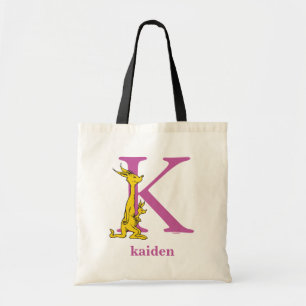 Dr. Seuss's ABC: Letter K - Purple Add Your Name Tote Bag