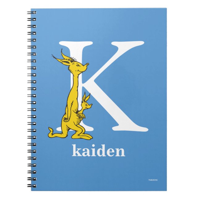 Dr. Seuss's ABC: Letter K - White | Add Your Name Notebook (Front)