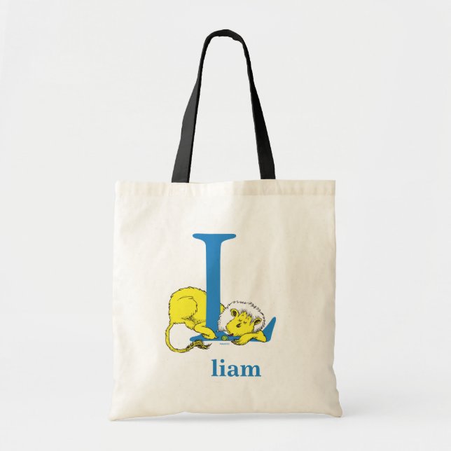 Dr. Seuss's ABC: Letter L - Blue | Add Your Name Tote Bag (Front)