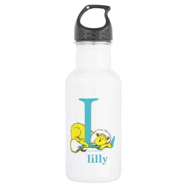 Dr. Seuss's ABC: Letter L - White | Add Your Name 532 Ml Water Bottle (Front)
