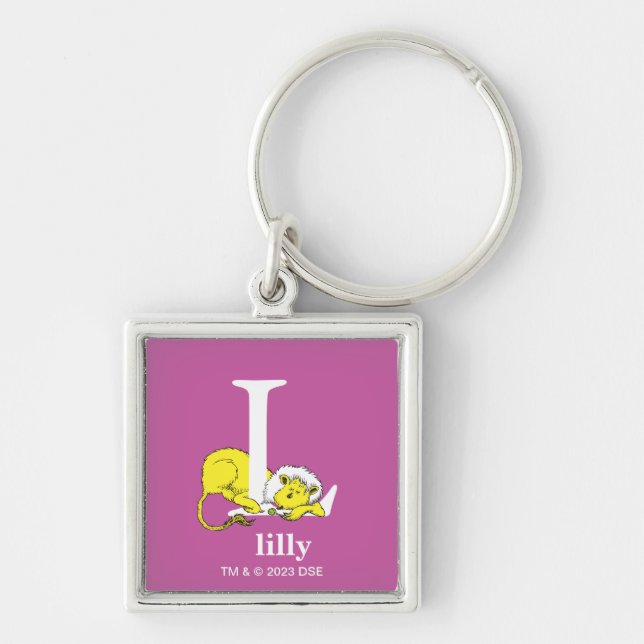 Dr. Seuss's ABC: Letter L - White | Add Your Name Key Ring (Front)