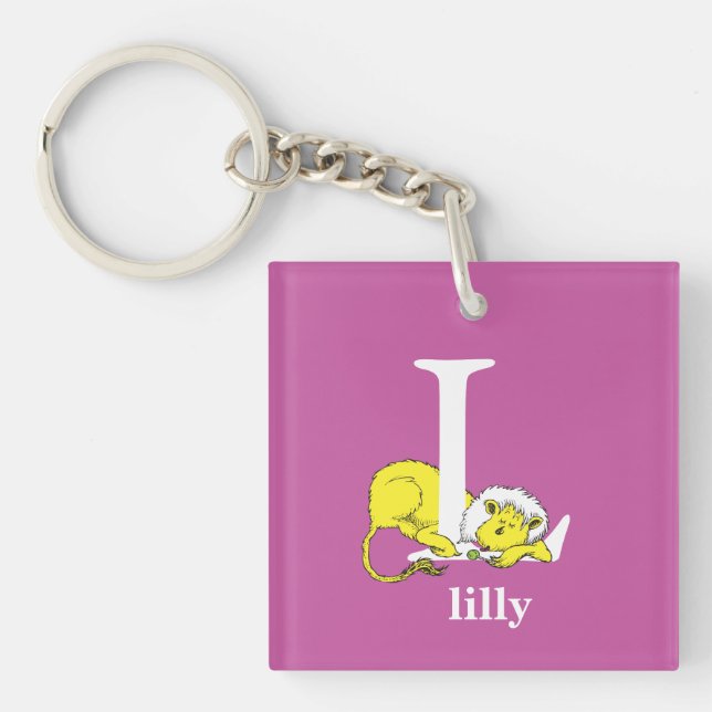 Dr. Seuss's ABC: Letter L - White | Add Your Name Key Ring (Front)