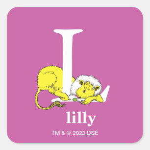 Dr. Seuss's ABC: Letter L - White   Add Your Name Square Sticker