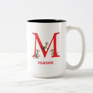 Dr. Seuss's ABC: Letter M - Red   Add Your Name Two-Tone Coffee Mug