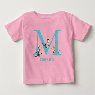 Dr. Seuss's ABC: Letter M - Teal Add Your Name Baby T-Shirt