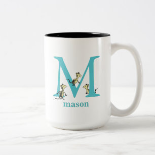 Dr. Seuss's ABC: Letter M - Teal   Add Your Name Two-Tone Coffee Mug