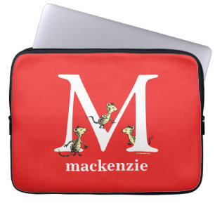 Dr. Seuss's ABC: Letter M - White   Add Your Name Laptop Sleeve