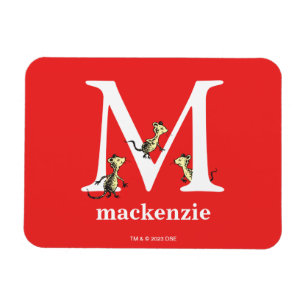Dr. Seuss's ABC: Letter M - White   Add Your Name Magnet
