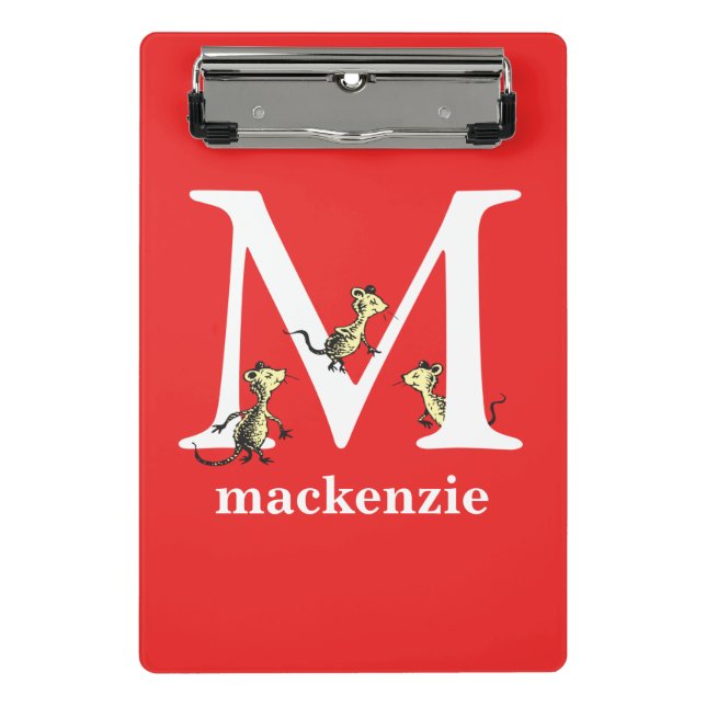 Dr. Seuss's ABC: Letter M - White | Add Your Name Mini Clipboard (Front)